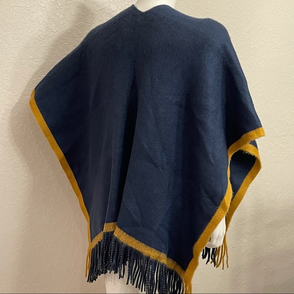 Vince Camuto Knit Topper Poncho with Pop-Stripe - Picture 2 of 4